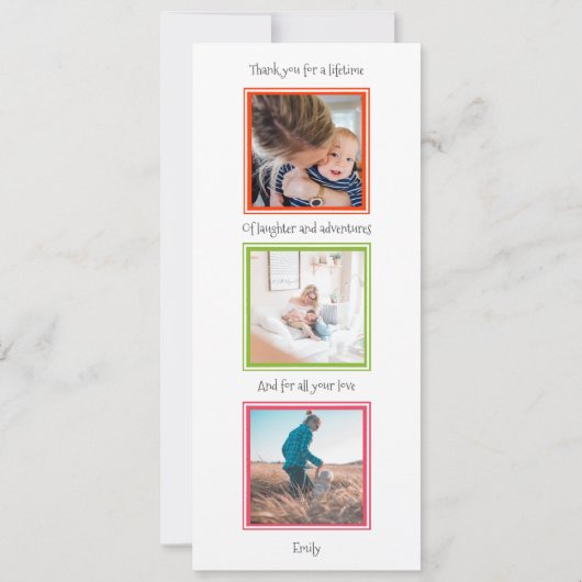 3枚モダンフォトハッピーマザーズDayフラットカード (裏面)