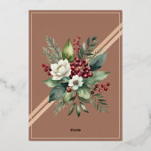 3枚モダン写真コラージュ暖茶色メリークリスマス 箔シーズンカード (裏面)