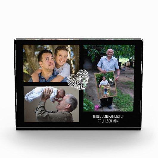 3枚モダン写真コラージュ3世代ファミリー フォトブロック