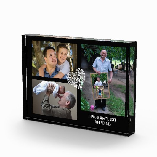 3枚モダン写真コラージュ3世代ファミリー フォトブロック (右)