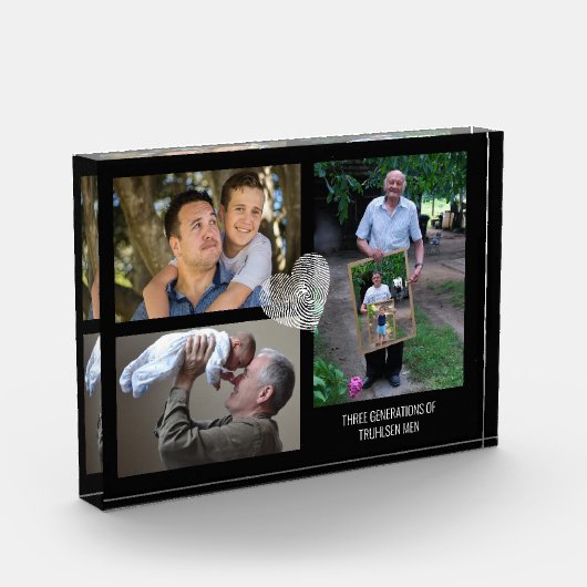 3枚モダン写真コラージュ3世代ファミリー フォトブロック (左)