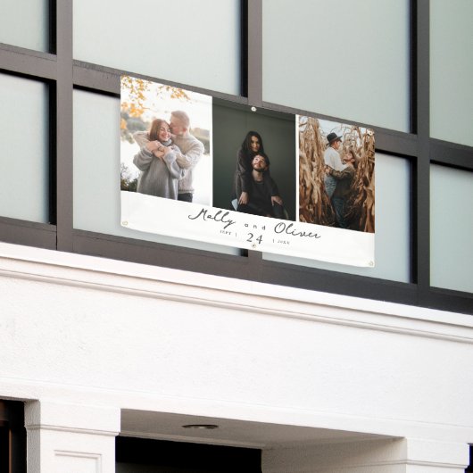 3枚モダン写真シャンパンきらめく結婚ズ 横断幕 (ビルの外側)