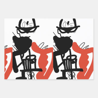 3枚ユニークのデザイナーラップ紙セット ラッピングペーパーシート