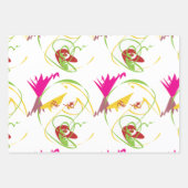 3枚ユニークのデザイナーラップ紙セット ラッピングペーパーシート (正面3)