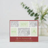 3枚ユニークの写真を含むホリデーカード シーズンポストカード (スタンド正面)