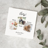 3枚ユニーク応援ペットキャットドッグ結婚ズ スタンダードカクテルナプキン