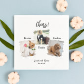 3枚ユニーク応援ペットキャットドッグ結婚ズ スタンダードカクテルナプキン