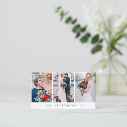 3枚写真のコラージュ 写真家名刺 名刺 (スタンド正面)