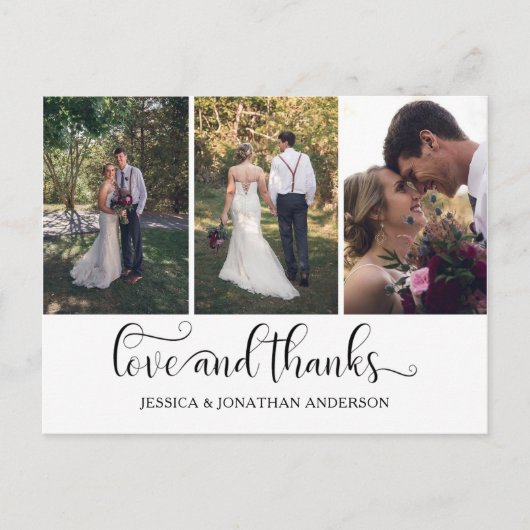 3枚書道スクリプトありがとうありがとう | ポストカード (正面)