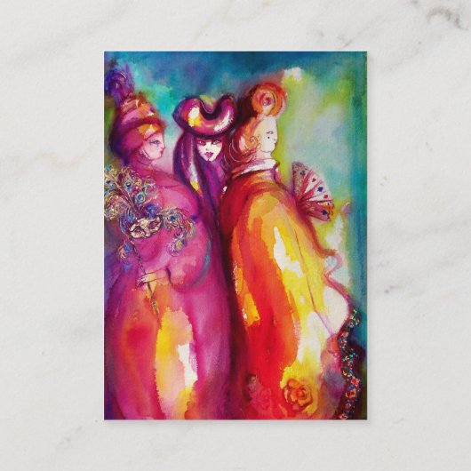 3枚目のマスクのベネチアンマスカレード 名刺 (裏面)