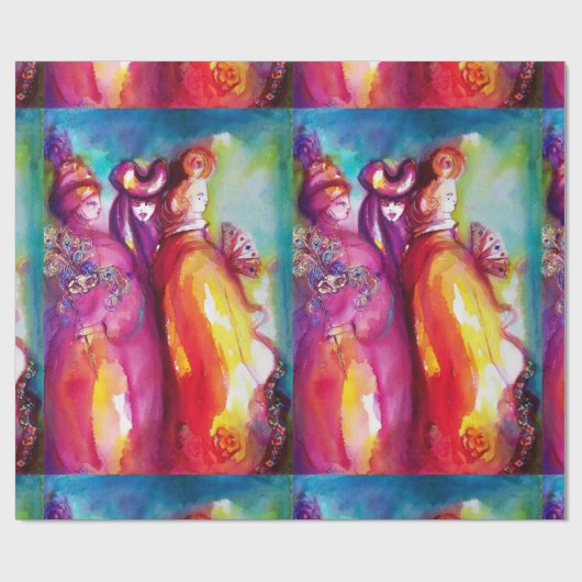 3枚目のマスク/ヴェネツィアカーニバル仮面舞踏会 ラッピングペーパー (フラット)