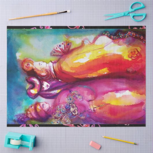 3枚目のマスク/ヴェネツィアカーニバル仮面舞踏会 薄葉紙 (クラフト)