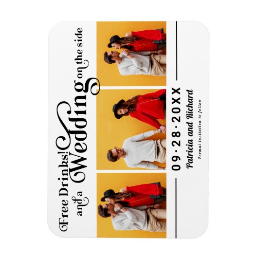 3枚目の写真の磁石を除く無料飲み物結婚式 マグネット (縦)