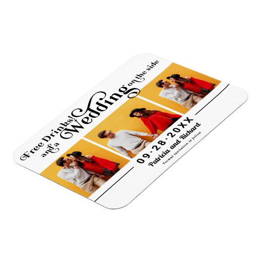 3枚目の写真の磁石を除く無料飲み物結婚式 マグネット (左側)