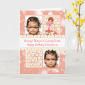 3枚目の誕生日にカスタマイズ可能な写真のグリーティングカード カード (黄色い花)