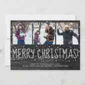 3枚素朴のフォトコラージュ木雪メリークリスマス シーズンカード (正面)