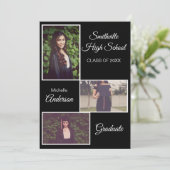 3枚素朴写真大学院黒 案内状 (スタンド正面)