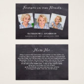 3枚素朴写真悔やみや弔慰記念祈りの言葉カード (正面&裏面)