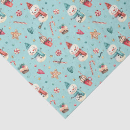 3枚、名前、ウィムシー雪だるまスイーツとハート 薄葉紙