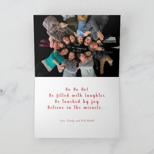 3枚PHOTOSホホホメリークリスマスファミリー写真 シーズンカード (内部)