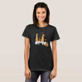 3格言ハッピーハローウィン秋キャンディコーンパンプク Tシャツ (正面フル)