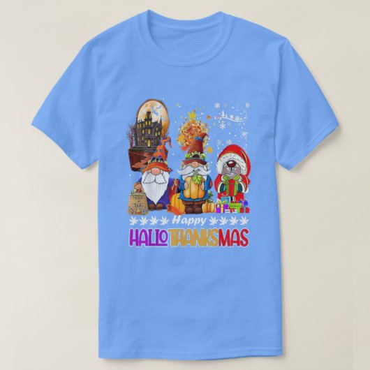 3格言ハッピーハローウィン秋キャンディコーンパンプク Tシャツ (デザイン正面)