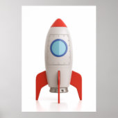 3次元の大きな漫画の宇宙船 ポスター (正面)