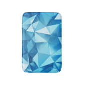 3次元の幾何学的、金属製の青い背景 バスマット (正面縦)