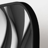 3次元の波型の白黒パターン ピックルボールラケット (左詳細)