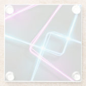 3次元カッコいい抽象芸術ネオン灯 ガラスコースター (裏面)