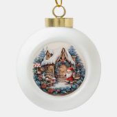 3次元クラシッククリスマスヴィンテージサンタクロース セラミックボールオーナメント (正面)
