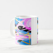 3次元ジオメトリック絵画抽象芸術 コーヒーマグカップ (正面左)