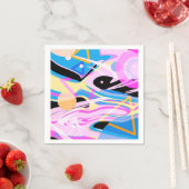 3次元ジオメトリック絵画抽象芸術 スタンダードカクテルナプキン (インサイチュ)