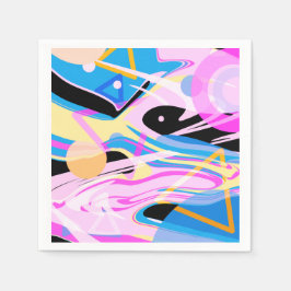 3次元ジオメトリック絵画抽象芸術 スタンダードカクテルナプキン