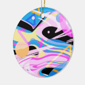 3次元ジオメトリック絵画抽象芸術 セラミックオーナメント (左)