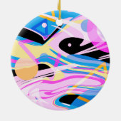 3次元ジオメトリック絵画抽象芸術 セラミックオーナメント (裏面)