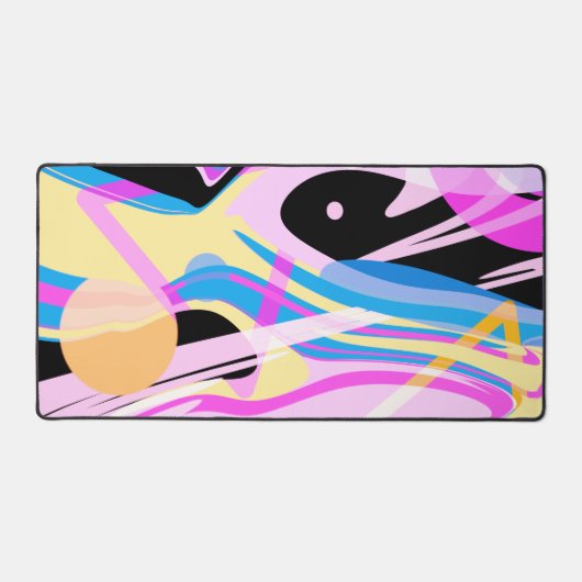 3次元ジオメトリック絵画抽象芸術 デスクマット (正面)