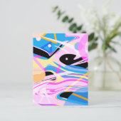 3次元ジオメトリック絵画抽象芸術 ポストカード (スタンド正面)