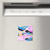 3次元ジオメトリック絵画抽象芸術 マグネット (インサイチュ (食洗機))