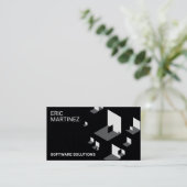 3次元パターンの3D抽象芸術カバモダンー(黒) 名刺 (スタンド正面)