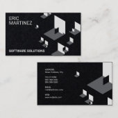 3次元パターンの3D抽象芸術カバモダンー(黒) 名刺 (正面/裏面)