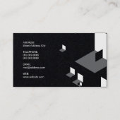 3次元パターンの3D抽象芸術カバモダンー(黒) 名刺 (裏面)