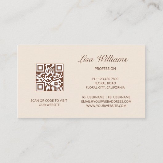 3次元ベージュ抽象芸術 名刺 (裏面)