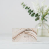 3次元ベージュ抽象芸術 名刺 (スタンド正面)