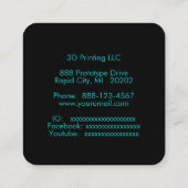 3次元印刷機 スクエア名刺 (裏面)