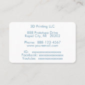 3次元印刷機 名刺 (裏面)