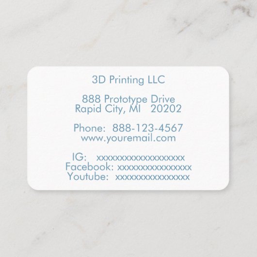 3次元印刷機 名刺 (裏面)