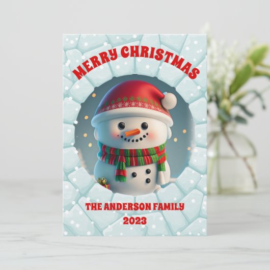 3次元雪だるまクリスマス シーズンカード (スタンド正面)