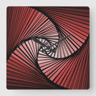 3次元　スパイラル　時計 スクエア壁時計