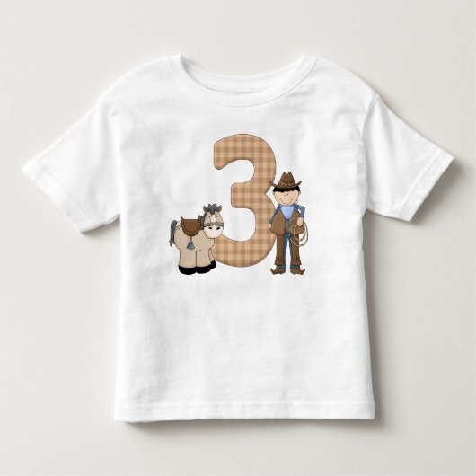 3歳かわいいカウボーイ トドラーTシャツ (正面)